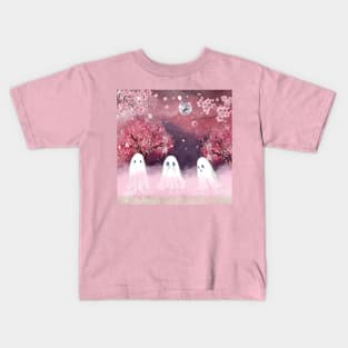 Cherry Blossom Ghosts Kids T-Shirt